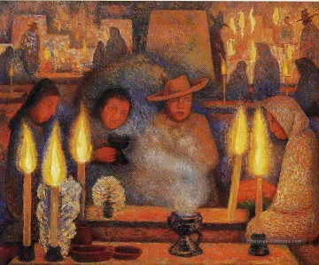 le jour des morts 1944 communisme Diego Rivera Peinture à l'huile